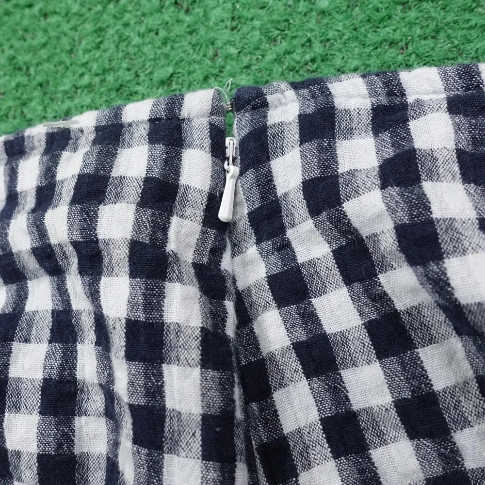 American Eagle Skirt Womens Small‎ Black White Gingham Check Mini Lined Casual